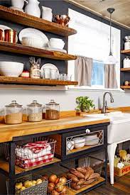 Declutter Your Kitchen Diy Shelves To Organize A Country Farmhouse Kitchen On A Budget Decluttering Your Life Rustic Kitchen Kitchen Remodel Trendy Kitchen