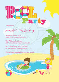 Birthday Party Invitation Girl Pool Party