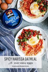 Spicy Harissa Oatmeal With Eggs Street Smart Nutrition Recipe Recipes Healthy Breakfast Recipes Healthy Vegetarian Breakfast
