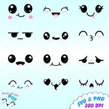 Kawaii Faces Svg Png Jpg Vector Cute Faces Commercial License Etsy In 2021 Kawaii Faces Mini Drawings Planner Stickers