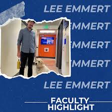 ✨FACULTY SPOTLIGHT!✨ Introducing Lee Emert & his furry friend Rosie!😊🐶  Lee Emert is a clinical assistant professor here at the Boise State Media  Department! He is a great resource and always has
