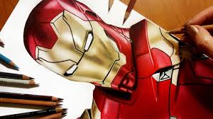 Speed Drawing New Iron Man From Spider Man Homecoming Movie Xlvii Suit Iron Man New Iron Man Drawings