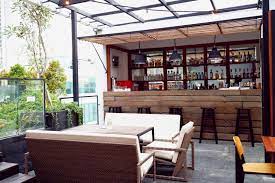 Kitchen Design Rooftop Kitchen With Mini Bar Wooden Furniture Natural Lighting Interesting Also Rooftop Kitchen Mini Bar Rooftop Design Terrace Design