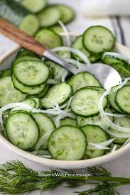 If all the cucumbers and onions are eaten reserve the vinegar/water/sugar mix and add fresh cucumbers and onion. Cucumber Onion Salad Spend With Pennies