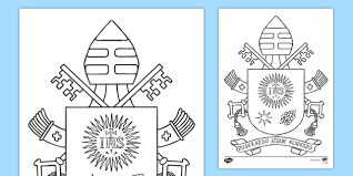 Pope francis coloring page from church category. The Coat Of Arms Of Pope Francis Colouring Worksheet Worksheet