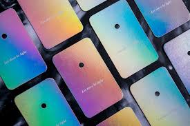 Examples of holographic business cards templates for easy generating customizable personalized visiting card layout in online constructor app & free download. Full Holographic Laser Foil Business Cards
