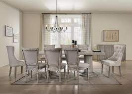 A wide variety of gray dining table options are available to you, such as home furniture. Acme 60170 72 73 7 Pc One Allium Way Jessica Gabrian Reclaimed Gray Finish Wood Double