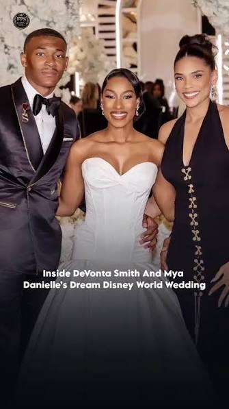 CONGRATULATIONS: Philadelphia Eagles wide receiver DeVonta Smith and his longtime partner Mya Danielle tied the knot in a black-tie ceremony at the Four Seasons Resort Orlando at Walt Disney World Resort in