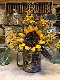 Sunflower Vintage Flour Sifter Arrangement Reserved Listing Etsy In 2021 Primitive Kitchen Decor Primitive Decorating Country Sunflower Kitchen Decor