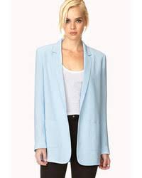 Women S Light Blue Blazers By Forever 21 Lookastic