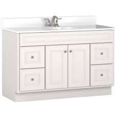 Solid oak vanities are the strongest material hands down. Briarwood Highpoint 48 W X 18 D Bathroom Vanity Cabinet At Menards