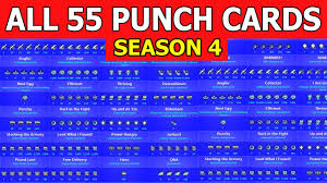 Punch cards are no longer a part of fortnite in season 5, but their successor, milestone quests, still allows players to earn bonus xp and level up. All 55 Punch Cards In Fortnite Season 4 All Discoverable Punch Cards In Chapter 2 Season 4 Youtube