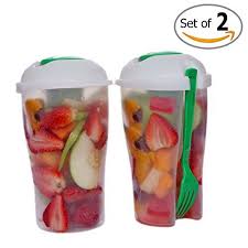 Fresh Salad Container Serving Cup Shaker With Dressing Container Fork Food Storage Bonus Recipes Use T Salad Container Dressing Containers Best Salad Dressing
