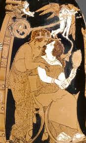 Oil Jar With Paris And Helen Detail Attributed To The Painter Of The Frankfort Acorn Vase Painter An Ancient Greek Pottery Ancient Greek Art Greek Pottery