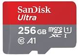 256GB Ultra MicroSDXC UHS-I Memory Card with Adapter - 100MB/S, C10, U1, Full HD, A1 Sandisk