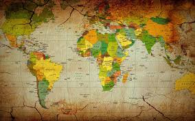 Download Wallpapers World Map Retro Style Political Map Of The World Earth Continent Map Geography Besthqwallpapers Com Color World Map World Map Picture World Map Wallpaper