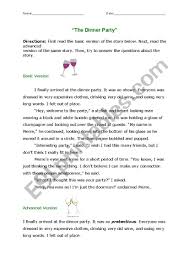 She was an american author who had her story the dinner party published in the saturday review of literature in 1941. Comprehension On The Dinner Party Esl Worksheet By Tinatiara05