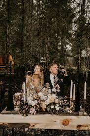 This A Frame Cabin Elopement Inspiration Is The Epitome Of The Pnw Junebug Weddings Wedding Reception Photography Woodland Wedding Brides Table