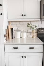 kitchen curtains + counter styling in