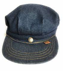 Vintage Levis Hat Cap Denim Orange Tab Conductor Hipster 70s Levis Cap Mens Trucker Hat Vintage Levis Hats