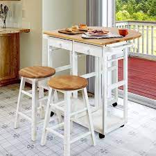 Combine a kitchen island with shelves to create a rustic kitchen where you can cook together. Ktaxon Kitchen Cart Island Rolling Home Dining Wooden Trolley Storage With 2 Stools In White And Natural Walmart Com Walmart Com