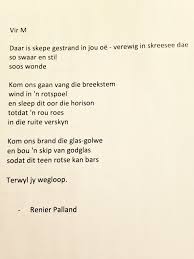 Download afrikaanse gedigte 2 apk android game for free. Dr Renier Rain Palland On Twitter Eerste Afrikaanse Gedig In N Lang Tyd Poetry Afrikaans Gedig Https T Co Gpcm5yteee