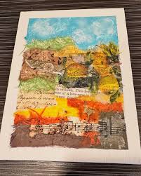 Thank you Nancy Walt of @spiralcraftsstudio for teaching a Mjxed Medja  workshop using collage techniques to create Tuscan inspired landscapes! I  felt like I was back visiting Tuscany! I appreciate being able