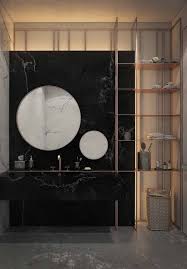 A Uniao Perfeita Entre O Sofisticado Marmore Preto E O Glamouroso Rose Gold Banheiro Branco Moderno Lavabo De Marmore Banheiros De Design