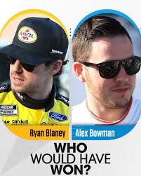 If the caution didn't come out late, it looked like it was going to be a  battle between Ryan Blaney and Alex Bowman. Our question is: who would have  won?
