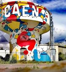The Colorful Caen Water Tower At The Train Station In Caen France Caen Water Tower D Day Landings