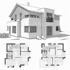 Modernes Einfamilienhaus Mit Holz Putz Fassade Ker Satteldach Bauen Us Ideen Mit Grundriss In 2020 Putz Fassade Haus Grundriss Moderne Einfamilienhauser