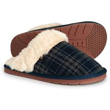 Lamo Footwear Georgia Sheepskin Plaid Scuff Slippers For Women