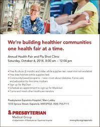 Annual Health Fair And Flu Shot Clinic On October 6 Valley