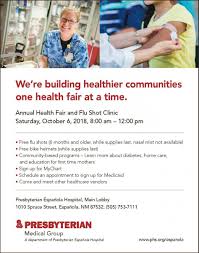 annual health fair and flu shot clinic on october 6 valley