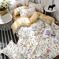 Amazon Com Floral Duvet Cover Set Offwhite Botanical Bedding Yellow Blue Red Flowers Plants Design White Flowers In 2020 Floral Duvet Cover Floral Duvet Print Bedding