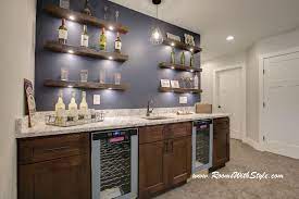 Floating Shelves Behind Bar Basement Decor Home Decor Kitchen Bar Counter Design