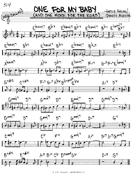 One For My Baby And One More For The Road Sheet Music Frank Sinatra Real Book Melody Chords C Instruments