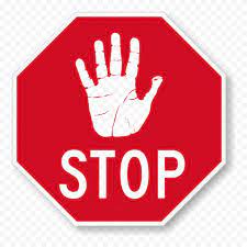Hd Outline Hand Stop Silhouette On Red Stop Road Sign Png Road Signs Outline Png