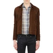 Saint Laurent Fringed Suede Jacket At Barneys Com Suede Fringe Jacket Jackets Suede Jacket