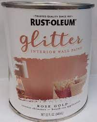 The glitter does not flake off or come off of the wall in any way. Rustoleum Glitter Rose Gold Quart Walmart Com Walmart Com