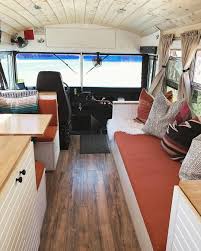 Good Amount Of Seating Maybe End Of Table Folds Up And Has Collapsed Leg To Allow More People At The Table Bus House Small Space Interior Design Home
