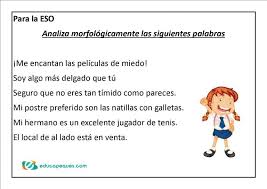 Repasa Analisis Morfologico Analisis Morfologico Ejercicios Fluidez Lectora Fichas