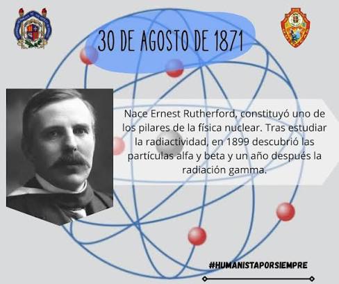 Ernest Rutherford fue un físico nacido en Nueva Zelanda. Tras estudiar en  la Universidad de Cambridge, se dedicó a investigar la radiactividad,  logrando clasificar los tipos de radiación en alfa, beta y