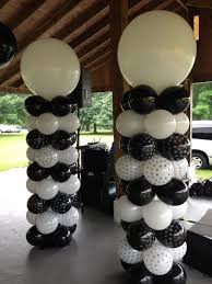 Black And White Balloons Design Black White Wedding Balloon Columns Black White Balloon Decor Black And White Balloons Balloon Columns White Balloons