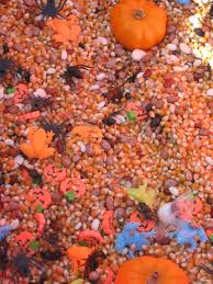 Fall Sensory Table Idea Candy Corn Popcorn Seeds Pumpkins Etc Fall Preschool Activities Sensory Table Kids Sensory