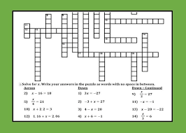 Solving One Step Equations Crossword Puzzle One Step Equations Crossword Puzzle Equations