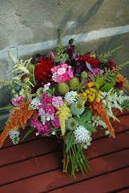 Amazing Bridal Bouquet Featuring Amaranthus Gooseneck Astilbe Tansy Scabiosa Sweet William Sweet Natural Bouquet Flower Arrangements Bouquet Arrangements