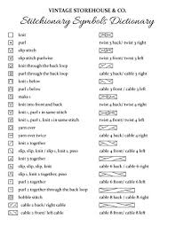 Master Key For Vintage Storehouse Co Loom Knitting Charts