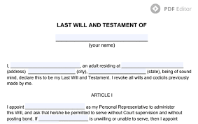 A last will and testament may be a legally binding document that stipulates how a person's assets, including real estate, personal property, and investments, are distributed after the person dies. How To Write A Will Free Last Will And Testament Template