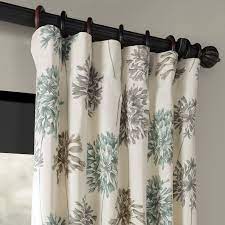 Allium Printed 100 Cotton Floral Rod Pocket Single Curtain Panel Printed Cotton Curtain Panel Curtains Cotton Curtains